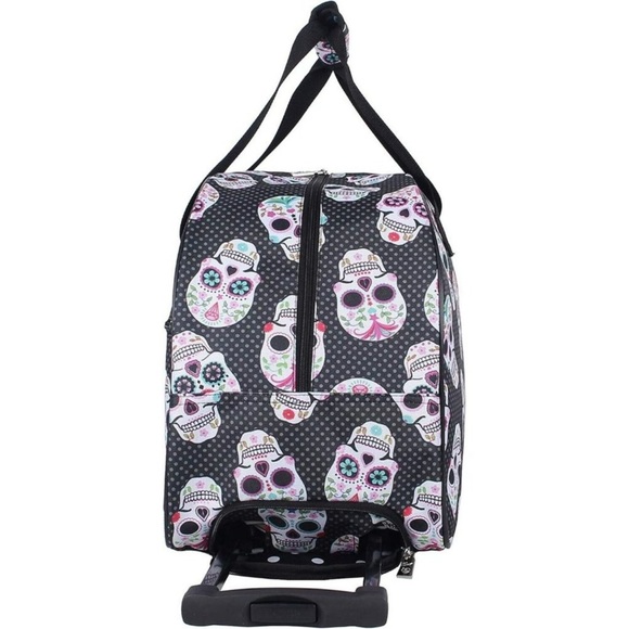 Betsey Johnson skull rolling suitcase - Picture 3 of 6